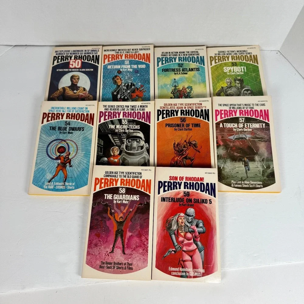 Perry Rhodan Books 50-59 Lot 1974 First Ace Printing Sci-Fi Pulp Pocket Novel